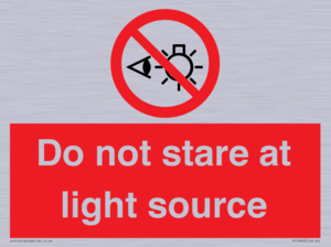 Do not stare at light source